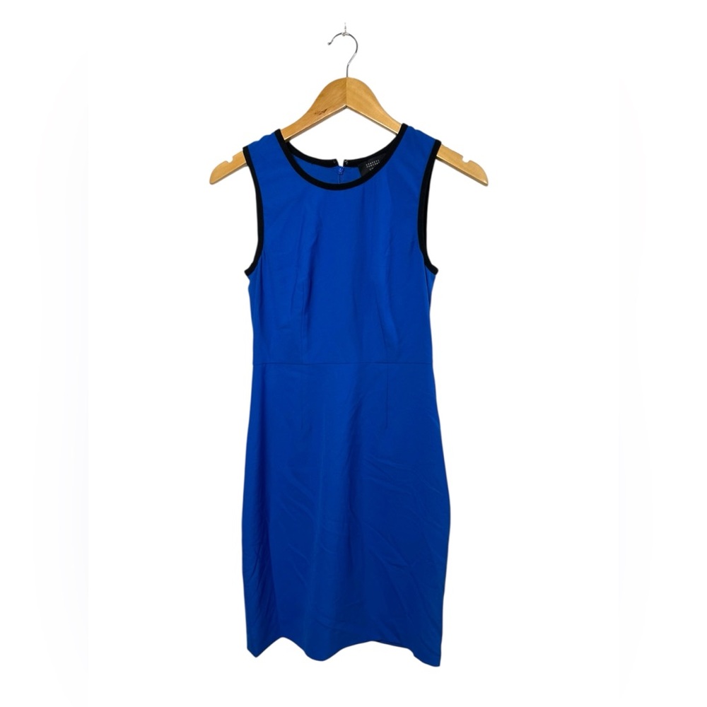 Vintage Barneys New York Sleeveless Mini Cocktail Dress Blue Black Size 2